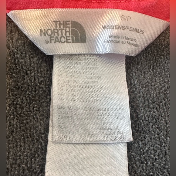 The North Face womens  charcoal zip-up hoodie with Orange Highlights - Picture 5 of 8